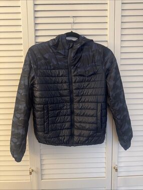 Herno Kids Quilted Puffer Jacket in Navy Camo